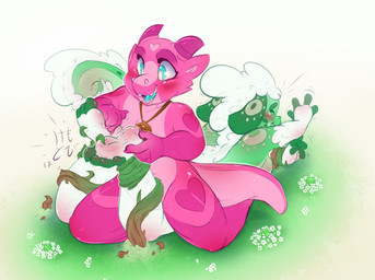 anthro barefoot blush duo eyebrows eyelashes eyes_closed feet female female/female flower fur grass heart_symbol jewelry naturalist necklace nude nudist open_mouth plant plantigrade struggling teeth tickle_torture tickling toes tongue vine_bondage vines kemotobi mythology kiwi_(kemotobi) tabia_(kemotobi) dragon furred_dragon furred_scalie kobold mythological_creature mythological_scalie scalie