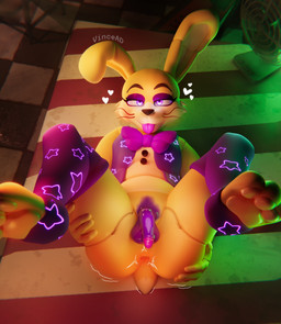 3_toes alcohol anal_wink anthro anus balls beverage bird's-eye_view bottomless bottomless_anthro bottomless_male bow_tie butt checkered checkered_floor clothed clothing darkened_balls darkened_genitalia darkened_penis electric_fan eyeshadow feet flaccid genitals glans glistening glistening_balls glistening_genitalia glistening_penis hand_on_butt hand_on_own_butt heart_symbol high-angle_view inside legwear looking_at_viewer lying lying_on_table makeup male motion_lines naughty_face on_back open_clothing open_topwear open_vest pawpads paws penis pink_glans presenting presenting_penis purple_balls purple_bow_tie purple_clothing purple_eyes purple_eyeshadow purple_legwear purple_penis purple_thigh_highs purple_tongue purple_topwear purple_vest scut_tail short_tail smile smiling_at_viewer solo spread_legs spreading star_print tail thigh_highs toeless_thigh_highs toes tongue topwear vest whiskey yellow_body yellow_pawpads vincead jizzyfox_(modeler) five_nights_at_freddy's five_nights_at_freddy's:_help_wanted scottgames glitchtrap lagomorph leporid mammal rabbit 2026 3d_(artwork) digital_media_(artwork) hi_res watermark