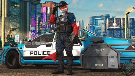 5_fingers anthro armor boots bottomwear car city city_background city_scape city_skyline clothed clothed_anthro clothed_male clothing costume cyberpunk eyewear fingers footwear gear glasses gloves gun handgun handwear hat headgear headwear humanoid_hands male multicolored_body multicolored_skin pants pistol police police_car police_officer police_vehicle ranged_weapon red_body red_skin shirt shoes shotgun sky solo standing tail text topwear vehicle vest weapon white_body white_skin yellow_eyes xpasha122x petruz_(modeler) cd_projekt_red cyberpunk_2077 aquatic fish shark 16:9 3d_(artwork) 4k absurd_res digital_media_(artwork) english_text hi_res source_filmmaker_(artwork) widescreen