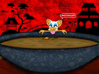 anthro asking asking_for_status asking_viewer asking_what barefoot dialogue feet female food fur humor question questioning_tone solo soup speech_bubble talking_to_viewer text white_body white_fur yes-no_question covid-19_pandemic sega sonic_the_hedgehog_(series) rouge_the_bat bat mammal 4:3 english_text hi_res
