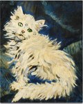 ambiguous_gender feral fur green_eyes looking_at_viewer paws pupils quadruped sitting slit_pupils solo tail white_body white_fur white_tail francis_picabia public_domain domestic_cat felid feline felis mammal 20th_century ancient_art full-length_portrait oil_painting_(artwork) painting_(artwork) portrait signature traditional_media_(artwork)