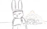 anthro bonfire book book_burning clothed clothing female fire front_view frown half-shaved_head monk robe simple_background solo three-quarter_view tonsure white_background tggeko disney zootopia judy_hopps lagomorph leporid mammal rabbit 2016 digital_drawing_(artwork) digital_media_(artwork) half-length_portrait portrait