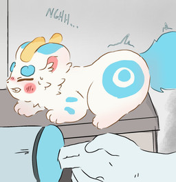 ambiguous_gender anal anal_fingering blue_body blue_fur blush clenched_teeth curious duo eyes_closed feral fingering fluffy fluffy_tail fur group horn non-euclidean_sex paws penetrable_sex_toy red_cheeks round_ears sex sex_toy simple_coloring sitting tail teeth trio white_body white_fur izih asian_mythology fabulous_beasts fenz_(studio) mythology tianlu_(fabulous_beasts) human mammal mythological_creature pixiu colored comic hi_res