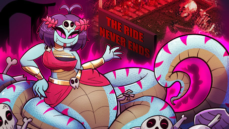 4_fingers anthro apode blue_body bone breasts fangs female fingers forked_tongue gold_(metal) gold_jewelry hair hand_on_hip humanoid_hands jewelry legless looking_at_viewer markings non-mammal_breasts pupils purple_eyes purple_hair purple_markings serpentine skeleton skull skull_accessory slit_pupils solo tan_body teeth text tongue paradoxigent roller_coaster_tycoon mancy_(wonder-waffle) draconcopode naga reptile scalie snake viper 16:9 2025 digital_drawing_(artwork) digital_media_(artwork) english_description english_text hi_res widescreen