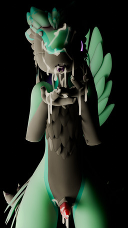 anthro bodily_fluids claws cum cum_covered cum_in_mouth cum_inside cum_on_face cum_on_hand cum_on_penis feathers finger_claws genital_fluids genitals green_body green_feathers grey_body grey_feathers kneeling male messy multi_ear multicolored_body multicolored_feathers nude penis purple_eyes solo tail tail_feathers tongue tongue_out jukkavali tyr_(tyrthesynth) avali avian 2024 3d_(artwork) 9:16 absurd_res digital_media_(artwork) hi_res nonbinary_(lore)