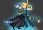 anthro blue_eyes breasts clothed clothing dress duo female green_eyes male male/female tail rockeythelombax playstation ratchet_and_clank sony_corporation sony_interactive_entertainment ratchet_(ratchet_and_clank) rivet_(ratchet_and_clank) lombax mammal absurd_res hi_res