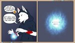 blue_eyes clothing dialogue duo fur grey_background male orange_body orange_fur orb pupils red_body red_fur robe simple_background slit_pupils speech_bubble tan_body tan_fur text white_body white_fur arkdoggo arkdoggo_(character) jake_(arkdoggo) berger_blanc_suisse canid canine canis domestic_dog fox herding_dog mammal pastoral_dog 2021 english_text hi_res