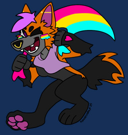andromorph anthro intersex lgbt_pride pansexual_pride_colors pride_colors solo sticker lgbt_pride_month canid canine hybrid mammal alpha_channel