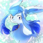 ambiguous_gender blue_body blue_eyes blue_fur blush claws feral fur gloves_(marking) looking_at_viewer markings pawpads solo joeri_kunisaki nintendo pokemon eeveelution generation_4_pokemon glaceon pokemon_(species) 1:1 bust_portrait portrait