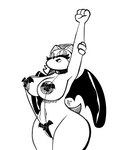 bat_ears bat_sling bat_wings batkini bikini breasts clothing female membrane_(anatomy) membranous_wings one-piece_swimsuit sling_bikini solo stretching swimwear two-piece_swimsuit wings puffylover69 sega sonic_the_hedgehog_(series) rouge_the_bat bat mammal monochrome sketch