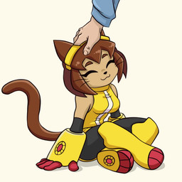 anthro disembodied_hand duo female headpat solo_focus szafir87 gameoverse glitch_productions kit_bodega 2026 2d_animation animated motion_tweening short_playtime video