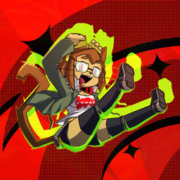 anthro brown_hair clothed clothing eyewear female footwear glasses hair open_mouth solo tail voice_actor_joke pinxsea atlus gameoverse glitch_productions megami_tensei persona_(series) persona_5 sega futaba_sakura kit_bodega domestic_cat felid feline felis mammal hi_res