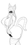 armwear bandage big_breasts breasts butt clothing elbow_gloves female gloves handwear legwear looking_at_viewer nipples solo thigh_highs fourssss n'cathe animal_humanoid cat_humanoid felid felid_humanoid feline feline_humanoid humanoid mammal mammal_humanoid mummy undead hi_res monochrome sketch