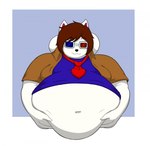 3d_glasses 4_ears 4_fingers anthro belly big_belly blue_clothing blue_shirt blue_topwear brown_dress_shirt brown_hair clothing dress_shirt eyebrow_through_hair eyebrows eyewear fingers fur glasses hair holding_belly male moobs morbidly_obese multi_ear navel necktie obese obese_anthro obese_male open_dress_shirt overweight overweight_anthro overweight_male red_inner_ear red_necktie shirt simple_background solo thin_eyebrows topwear translucent translucent_hair white_body white_fur theannoyingnpc cake_(left4cake008) canid canine canis domestic_dog mammal 2017 colored digital_drawing_(artwork) digital_media_(artwork) english_description half-length_portrait hi_res portrait shaded simple_shading