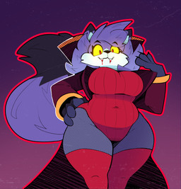 anthro big_breasts big_tail black_eyebrows black_nose blood blood_drip blue_hair blue_tail bodily_fluids breasts cape cheek_tuft clothing curvy_figure dipstick_ears dipstick_tail dripping ear_markings eyebrow_through_hair eyebrows eyelashes facial_tuft fangs female fingers front_view fur glowing glowing_eyes gradient_background hair legwear leotard low-angle_view markings multicolored_body multicolored_ears multicolored_fur red_clothing red_eyes red_legwear red_leotard red_thigh_highs red_topwear simple_background solo tail tail_markings teeth thigh_highs topwear translucent translucent_hair tuft white_body white_fur wide_hipped_anthro wide_hipped_female wide_hips yellow_sclera cloudidoodles roxanne_oxley canid canine fox mammal vampire 2022 absurd_res digital_drawing_(artwork) digital_media_(artwork) hi_res portrait three-quarter_portrait