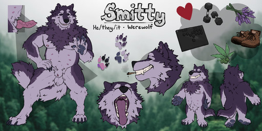 animal_genitalia animal_penis anthro balls barbell_piercing black_sclera boots canine_genitalia canine_penis chibi clothing drugs dumbbell erection eyes_closed footwear front_view fur genitals grey_body grey_fur knot knotted_penis looking_at_viewer male male_anthro marijuana multi_nipple musclegut muscular muscular_anthro muscular_male nipple_barbell nipple_piercing nipples nude nude_anthro nude_male open_mouth open_smile pawpads penis penis_tip piercing pink_penis purple_body purple_eyes purple_fur rear_view shoes side_view sitting slightly_chubby slightly_chubby_anthro slightly_chubby_male smile smiling_at_viewer smoking smoking_marijuana solo standing tail teeth tongue tongue_out vein veiny_penis weights labradorszn mythology smitty_(smittywerewolf) canid canine mammal mythological_canine mythological_creature werecanid werecanine werecreature werewolf 2025 hi_res model_sheet