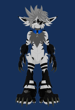 anthro bell bell_collar black_body black_eyes black_markings claws collar eyewear fluffy fluffy_chest fur glasses glistening glistening_body grey_body grey_fur grey_hair hair machine male markings robotic_arm robotic_leg simple_background solo standing transparent_background zarjhan_mary acenath_(zarjhan_mary) fan_character animatronic deishun_(species) monster robot alpha_channel source_request