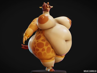 anthro areola barely_visible_genitalia barely_visible_vulva belly big_areola big_belly big_breasts big_butt breasts brown_areola brown_hair brown_nipples butt deep_navel eyelashes female genitals glistening glistening_areola glistening_belly glistening_breasts glistening_butt hair horn huge_belly huge_breasts huge_butt huge_thighs long_neck long_tongue looking_at_viewer navel nipple_dip nipples nude nude_anthro nude_female obese obese_anthro obese_female ossicone overweight overweight_anthro overweight_female pink_hair pink_tongue solo tail thick_thighs tongue tongue_out vulva walk_cycle walking wolke wolke_(modeler) lady_kubwa giraffe giraffid mammal 3d_(artwork) 3d_animation 3d_model_showcase 4:3 animated digital_media_(artwork) no_sound short_playtime turntable_(animation) video