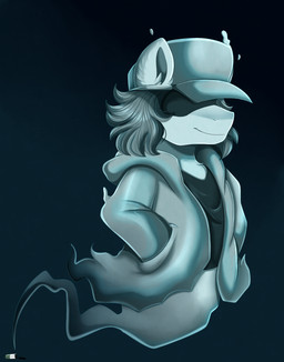 black_background clothing glistening glistening_clothing hair hand_in_pocket hands_in_both_pockets hat headgear headwear hoodie jacket male pockets simple_background smile solo topwear pridark friday_night_funkin' hasbro my_little_pony newgrounds fan_character garcello equid equine ghost ghost_pony mammal spirit 2021 absurd_res digital_media_(artwork) hi_res shaded