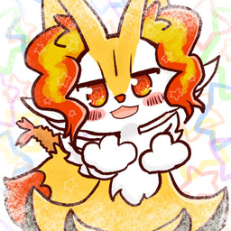 ambiguous_anthro ambiguous_gender anthro biped blush food front_view hair_down looking_at_viewer object_in_tail open_:3 reaching_towards_viewer shrimp_(food) solo star_polygon star_pupils tail annyui0611 nintendo pokemon braixen canid generation_6_pokemon mammal pokemon_(species) 1:1 2022 digital_drawing_(artwork) digital_media_(artwork) half-length_portrait hi_res japanese_description portrait translated_description