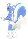 anthro bodily_fluids clothing diaper feces female genital_fluids scatplay soiled_diaper soiling solo standing surprise surprise! surprised_expression unclean_diaper urine used_diaper visible_stench wet_diaper wetting wetting_diaper pintahyena pinta hybrid hyena mammal mephitid skunk filth