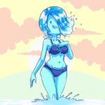 bikini blue_hair blush clothed clothing cloud female goo_hair hair liquid_hair looking_at_viewer navel not_furry one_eye_closed open_mouth outside pseudo_hair sea sky smile solo sun swimwear topless two-piece_swimsuit water wink plagueofgripes adventure_time cartoon_network unnamed_water_nymph_(at) elemental_creature elemental_humanoid humanoid nymph water_creature water_humanoid water_nymph 1:1 2015 hi_res