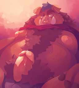 anthro belly belly_hair big_pubes bodily_fluids body_hair bottomwear brown_body brown_fur bulge cheek_tuft chest_hair clothing ear_piercing ear_ring erection facial_piercing facial_tuft floppy_ears front_view fur genitals grey_bottomwear grey_clothing hair humanoid_genitalia humanoid_penis looking_at_viewer male male_anthro moobs multiple_piercings nipples nose_piercing nose_ring obese obese_anthro obese_male overweight overweight_anthro overweight_male penis piercing pink_nipples precum_on_own_penis pubes ring_piercing septum_piercing septum_ring short_hair simple_background solo sweat sweaty_belly sweaty_face sweaty_moobs thick_penis tight_clothing tight_topwear topwear tuft tusks chocolateandmilk mammal suid suine sus_(pig) wild_boar 2019 dated hi_res