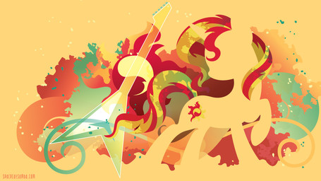 abstract_background blonde_hair cutie_mark electric_guitar female feral frutiger_metro guitar hair horn musical_instrument plucked_string_instrument red_hair silhouette simple_background solo string_instrument sambaneko equestria_girls hasbro my_little_pony mythology sunset_shimmer_(eg) equid equine mammal mythological_creature mythological_equine unicorn 16:9 2014 4k absurd_res hi_res wallpaper widescreen
