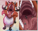 ambiguous_gender ambiguous_pred bodily_fluids clothed_human clothed_prey extreme_size_difference feral feral_pred gaping_mouth high-angle_view human_prey imminent_oral_vore imminent_vore male male_prey micro_on_tongue micro_prey mouth_shot open_mouth pokemon_pred saliva saliva_on_tongue size_difference teeth tongue vore suddendraft nintendo pokemon draft_(suddendraft) pokemon_trainer generation_8_pokemon human mammal pokemon_(species) thievul 2021 hi_res