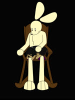 anthro chest_tuft duo feet feral harness lying_on_another lying_on_lap male petting rocking_chair sitting sleeping tuft swift_bristle jason_burrow scooter_brown canid canine canis domestic_dog lagomorph leporid mammal rabbit 3:4 absurd_res animated hi_res no_sound short_playtime webm