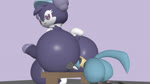 :3 ambiguous_gender anthro balls bent_legs big_balls big_butt big_penis biped blue_body blue_fur blue_markings bubble_butt butt butt_smother countershade_face countershade_fur countershade_hands countershading duo erection facial_markings featureless_feet feet fur furniture genitals glans half-closed_eyes hand_on_butt head_markings head_tuft huge_balls huge_butt huge_penis hyper hyper_balls hyper_butt hyper_genitalia hyper_penis larger_male looking_at_another looking_at_partner looking_back looking_back_at_another looking_back_at_partner male male/ambiguous markings narrowed_eyes nude on_ground pawpads paws penis purple_background purple_balls purple_body purple_butt purple_eyes purple_fur purple_glans purple_penis rear_view semi-anthro simple_background size_difference smaller_ambiguous smothering standing table tan_body tan_fur thick_thighs tuft white_body white_countershading white_fur white_markings meowchan nintendo pokemon generation_4_pokemon generation_8_pokemon indeedee lucario pokemon_(species) 16:9 3d_(artwork) 3d_animation animated digital_media_(artwork) hi_res loop no_sound short_playtime webm widescreen