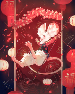 ambiguous_gender asian_clothing blush bottomless chest_tuft chinese chinese_clothing clothed clothing confetti east_asian_clothing fireworks fur holding_object holidays inner_ear_fluff lamp lantern mouse_tail paper_lantern red_eyes solo text topwear tuft white_body white_fur dr.kiyo chinese_new_year chinese_zodiac year_of_the_rat mammal mouse murid murine rodent 2020 absurd_res chinese_text hi_res