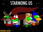 anthro armless clothing cosmic_background group hair logo male simple_background space text eric_xoring among_us innersloth nintendo star_fox crewmate_(among_us) falco_lombardi fox_mccloud impostor_(among_us) peppy_hare slippy_toad alien animal_humanoid avian bird canid canine canis fox ghost humanoid mammal mammal_humanoid spirit 4:3 cover cover_art crossover digital_media_(artwork) english_text