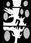 anthro black_background bodily_fluids carrying_another comic crying dialogue fangs feral floating fluffy fluffy_tail generation_3_pokemon generation_6_pokemon greyscale group hi_res horn hug japanese_text jirachi legendary_pokemon looking_at_another monochrome nintendo pokemon pokemon_(species) pokemon_mystery_dungeon quadruped right_to_left simple_background spike_chunsoft surprised_expression tail tears teeth text translated trio unconscious xerneas yamatokuroko965 zangoose