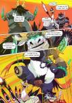 anthro balls dialogue genitals group horn male muscular muscular_male nipples speech_bubble tenting text galgard dreamworks kung_fu_panda boss_wolf kai_the_collector lord_shen master_po_ping avian bird bovid bovine canid canine canis galliform mammal peafowl phasianid wolf yak comic english_text hi_res