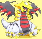 6_legs ambiguous_gender claws grey_body grey_skin horn multi_leg multi_limb open_mouth simple_background solo standing tongue wings on_ice_(artist) nintendo pokemon altered_forme_giratina generation_4_pokemon giratina legendary_pokemon pokemon_(species) digital_media_(artwork)