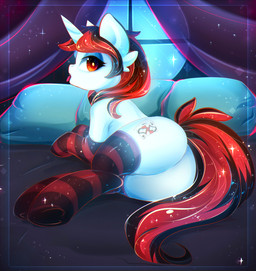 alternate_universe black_hair butt clothing cutie_mark detailed_background female feral footwear fur hair hooves horn inside legwear lying multicolored_hair nude red_eyes red_hair seductive socks solo tongue two_tone_hair unicorn_horn white_body white_fur koveliana fallout fallout_equestria foe:_project_horizons friendship_is_magic hasbro microsoft my_little_pony mythology blackjack_(fallout_equestria) fan_character equid equine horse mammal mythological_creature mythological_equine pony unicorn crossover hi_res