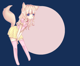 animal_ears bent_over bottomwear clothing female hair legwear looking_at_viewer purple_eyes shirt skirt solo tail thigh_highs topwear yumemin animal_humanoid cat_humanoid felid felid_humanoid feline feline_humanoid humanoid mammal mammal_humanoid alpha_channel