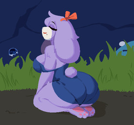 3_toes ambiguous_feral ambiguous_gender anthro anthro_focus barefoot big_breasts big_butt blue_body blue_clothing blue_dress breasts butt cleavage clothed clothing countershade_face countershading critter detailed_background dirt dress ear_bow eyelashes eyes_closed feet female female_anthro female_focus feral floppy_ears fur grass group head_tuft kneeling lipstick lop_ears makeup markings mole_(marking) mole_under_mouth multicolored_body multicolored_fur panty_lines pawpads pink_pawpads plant purple_body purple_breasts purple_ears purple_fur purple_tail purple_tuft raised_head red_bow red_bow_ribbon red_ear_bow red_lipstick round_tail short_tail smile solo_focus tail thick_thighs toes toony trio tuft two_tone_body two_tone_fur white_body white_countershading white_fur wide_hipped_anthro wide_hipped_female wide_hips royalmilk20 cave_story chaco_(cave_story) aquatic cnidarian jellyfish lagomorph mammal medusozoan mimiga power_critter_(cave_story) digital_drawing_(artwork) digital_media_(artwork) lineless low_res shaded