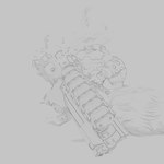 anthro clothing gloves gun handwear harness male outline ranged_weapon solo weapon guardians_of_the_galaxy marvel marvel_rivals rocket_raccoon 1:1 blender_(artwork) digital_media_(artwork) hi_res sketch