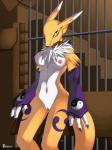 bars black_nose blue_eyes breasts chest_tuft claws collar digimon facial_markings female fur gloves joseluisbelmont looking_at_viewer markings navel nipples nude pussy renamon solo standing tuft white_fur
Rating: Explicit
Score: 11
User: ChestFox
Date: March 23, 2014