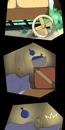 ambiguous_form bed_sheet bedding contact_onomatopoeia different_sound_effects food fruit grass impact_onomatopoeia onomatopoeia plant sleeping solo sound_effects text thud vehicle vowelless vowelless_sound_effect wagon wheel zzz r-mk 2015 absurd_res comic digital_media_(artwork) hi_res