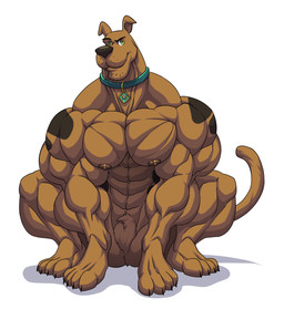abs anthro biceps big_muscles brown_body brown_fur calf_muscles collar deltoids forearm_muscles fur green_eyes huge_muscles hyper hyper_muscles male muscular muscular_arms muscular_male nipples pecs simple_background solo tail trapezius triceps white_background wolfiecanem hanna-barbera scooby-doo_(series) scooby-doo canid canine canis domestic_dog great_dane mammal mastiff molosser hi_res
