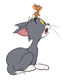 anthro carrying_another duo feral male on_head simple_background surprised white_background atori metro-goldwyn-mayer tom_and_jerry jerry_mouse thomas_cat domestic_cat felid feline felis house_mouse mammal mouse murid murine rodent tuxedo_cat source_request