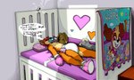 anthro bdsm bondage booties bound clothing crib cuckold diaper handwear male mittens pacifier plushie solo sonpop paw_patrol canid canine fox mammal absurd_res hi_res