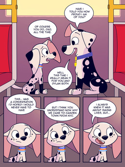 black_spots countershade_fur countershading dialogue duo female feral freckled_face freckles fur leg_markings male markings socks_(marking) spots spotted_body spotted_fur tail text toony white_body white_fur elibear gjtproductions 101_dalmatian_street 101_dalmatians disney dolly_(101_dalmatians) doug_(101_dalmatians) canid canine canis dalmatian domestic_dog mammal 3:4 comic english_text hi_res