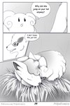 2018 2:3 3_panel_comic alolan_form alolan_vulpix ambiguous_gender answer arcanine artist_name black_eyes black_nose black_text blissey comic dialogue digital_media_(artwork) end_page english_text eyes_closed female_(lore) feral fluffy fluffy_tail fur generation_1_pokemon generation_2_pokemon generation_7_pokemon greyscale group hay hay_bale hi_res kheelan_(eenea) luna_(eenea) male_(lore) monochrome multi_tail nikucomics nintendo number open_mouth paws pokemon pokemon_(species) pokemon_mystery_dungeon pupils quadruped question question_mark regional_form_(pokemon) serenity_(eenea) sharp_teeth sleeping speech_bubble spike_chunsoft tail talking_to_another teeth text tongue trio url white_sclera