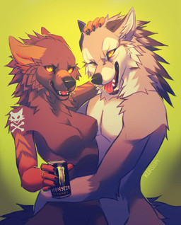 black_fur black_nose breasts canine female fur grey_fur kero_tzuki looking_at_viewer male mammal nude open_mouth orange_eyes orange_fur product_placement tongue
Rating: Safe
Score: 7
User: xXK1T5UN3Xx
Date: April 24, 2014