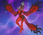 anthro breasts claws clothed clothing female fur horn looking_at_viewer solo tail wings alanscampos nintendo pokemon generation_6_pokemon legendary_pokemon pokemon_(species) yveltal hi_res