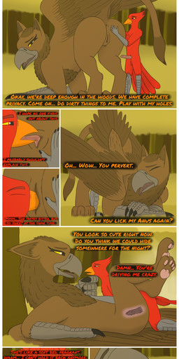 anal anthro anthro_on_feral anus ass_up balls beak bedroom_eyes bestiality bodily_fluids butt claws cum cum_in_vagina cum_inside cunnilingus dialogue duo eyes_closed feathers female feral forest from_front_position fur genital_fluids genitals internal kissing licking lying male male/female male_rimming_female missionary_position narrowed_eyes on_back oral orgasm orgasm_face paws penetration penile penile_penetration penis penis_in_vagina plant rimming seductive sex simple_background size_difference tail tail_tuft text tongue tongue_out translucent tree tuft vaginal vaginal_penetration vulva x-ray_view midnightgryphon mythology accipitrid accipitriform avian bird cardinal_(bird) eagle felid gryphon humanoid lion mammal mythological_avian mythological_creature oscine pantherine passerine absurd_res comic english_text hi_res url